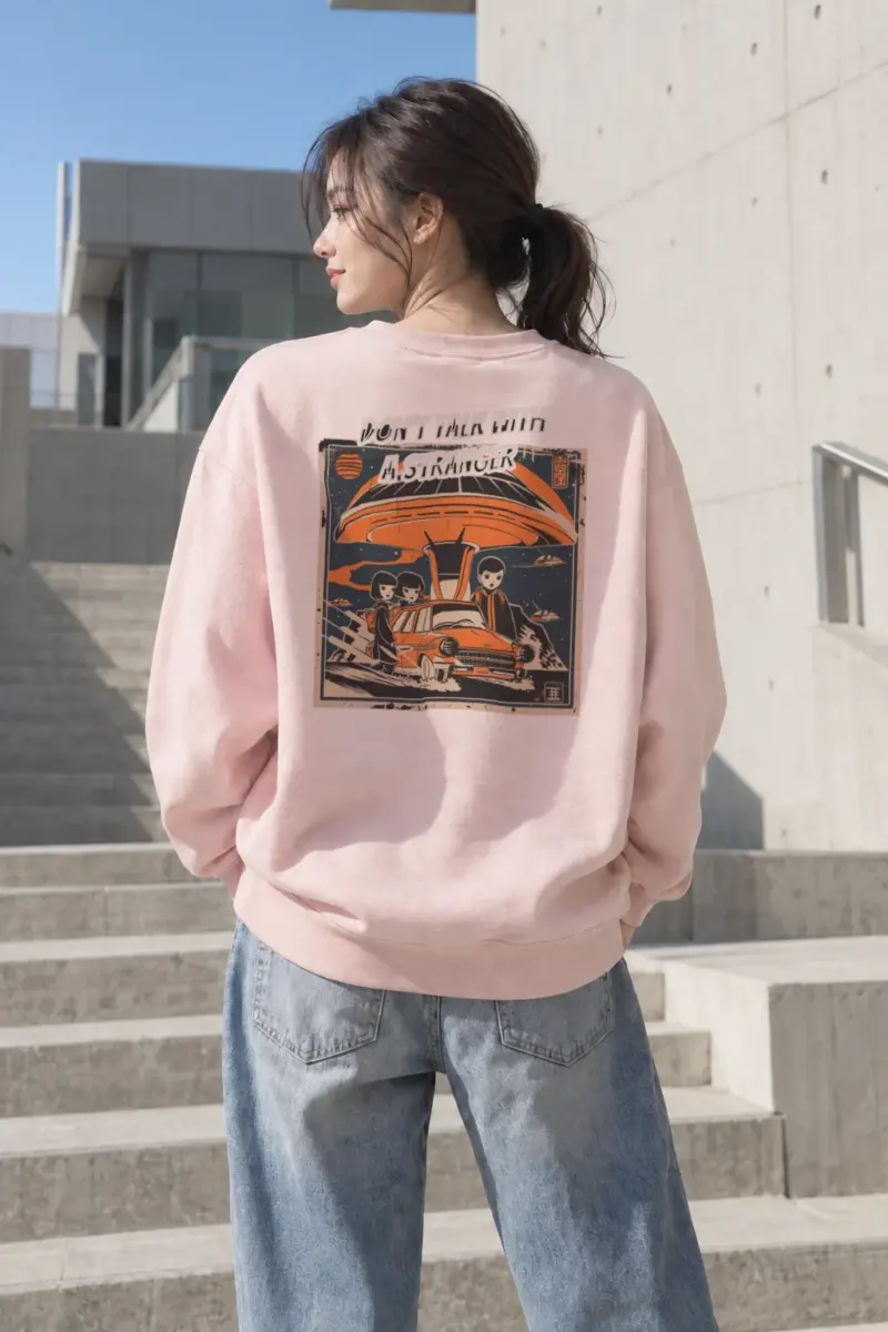 “Don’t Talk With A Stranger” Heavy Blend Unisex Crewneck Sweatshirt | Gildan 18000