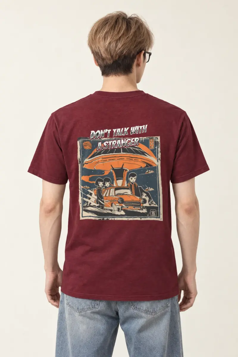 "Don't Talk With A Stranger" Heavyweight Unisex Crewneck T-shirt
