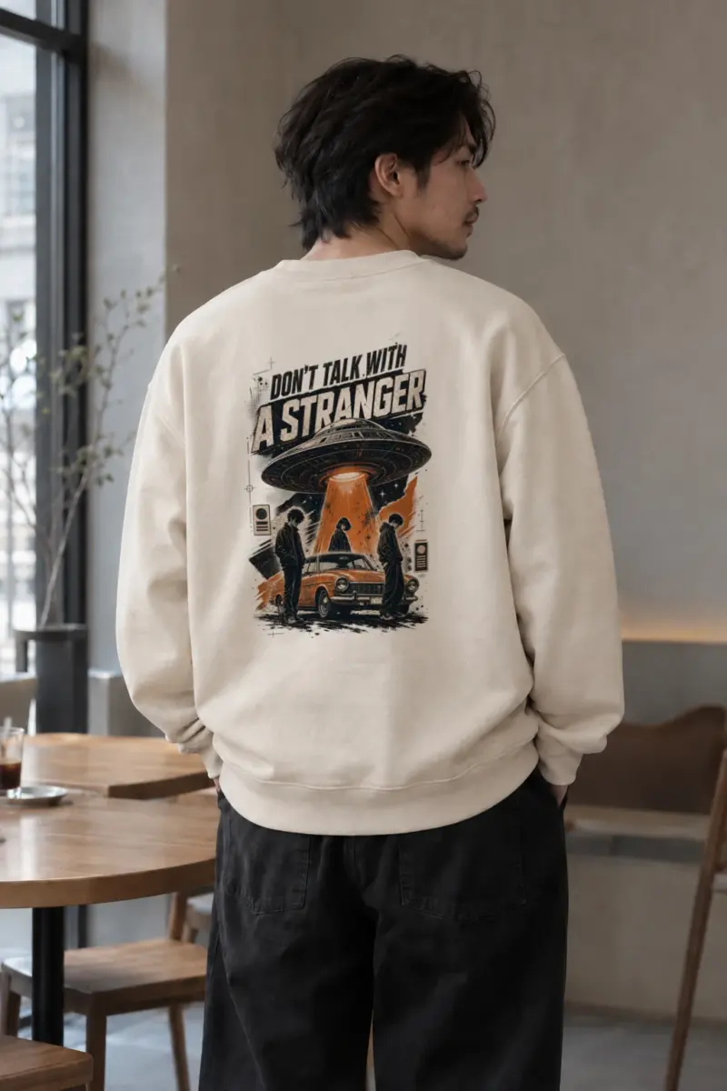 "Don't Talk With A Stranger" Unisex Sponge Fleece Crewneck Sweatshirt | Bella + Canvas 3901