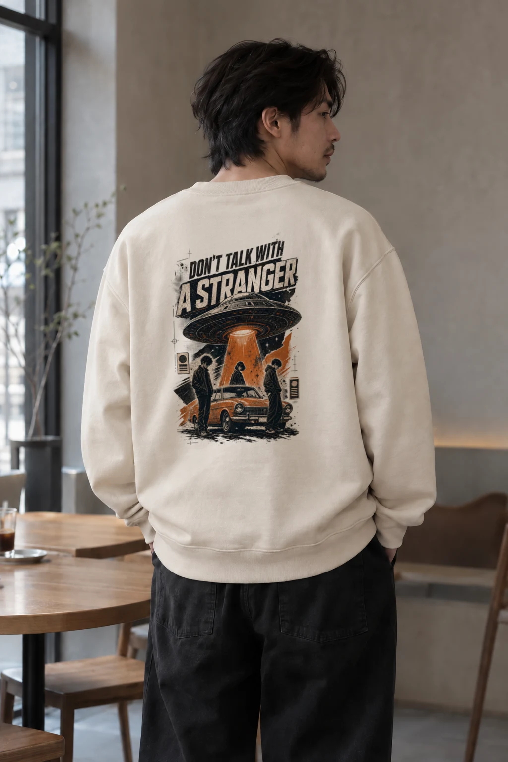 "Don't Talk With A Stranger" Unisex Sponge Fleece Crewneck Sweatshirt | Bella + Canvas 3901