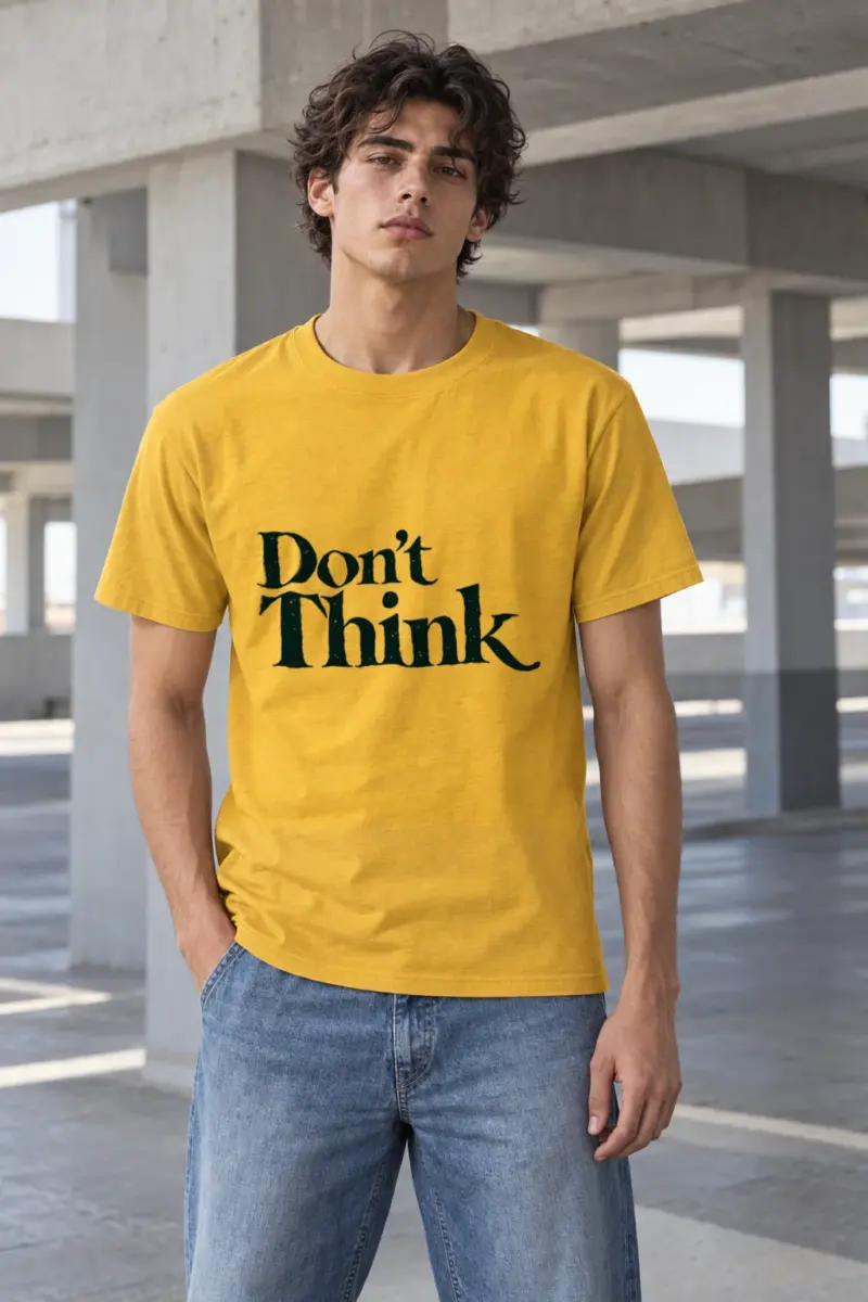 "Don’t Think" Heavyweight Unisex Crewneck T-shirt | Gildan 5000