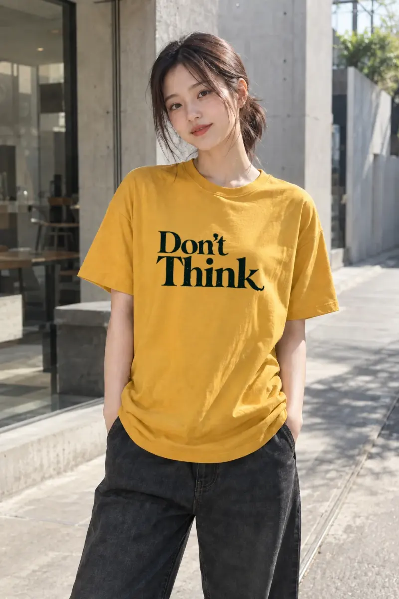 "Don’t Think" Heavyweight Unisex Crewneck T-shirt | Gildan 5000