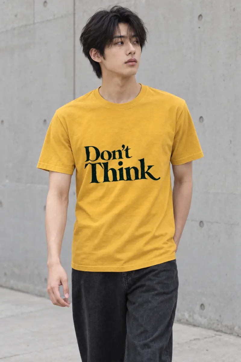 "Don’t Think" Heavyweight Unisex Crewneck T-shirt | Gildan 5000