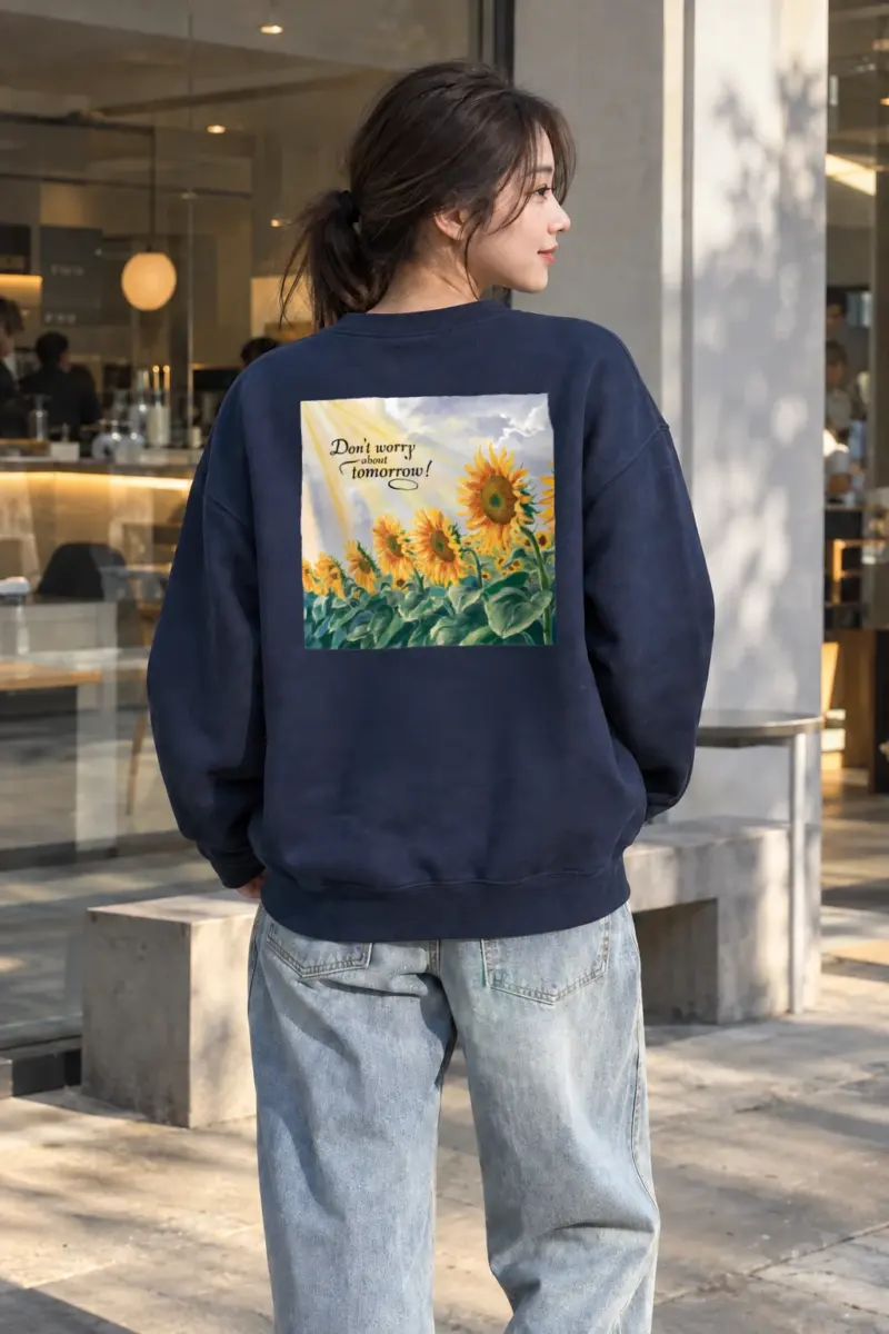 "Don't Worry Tomorrow" Heavy Blend Unisex Crewneck Sweatshirt | Gildan 18000