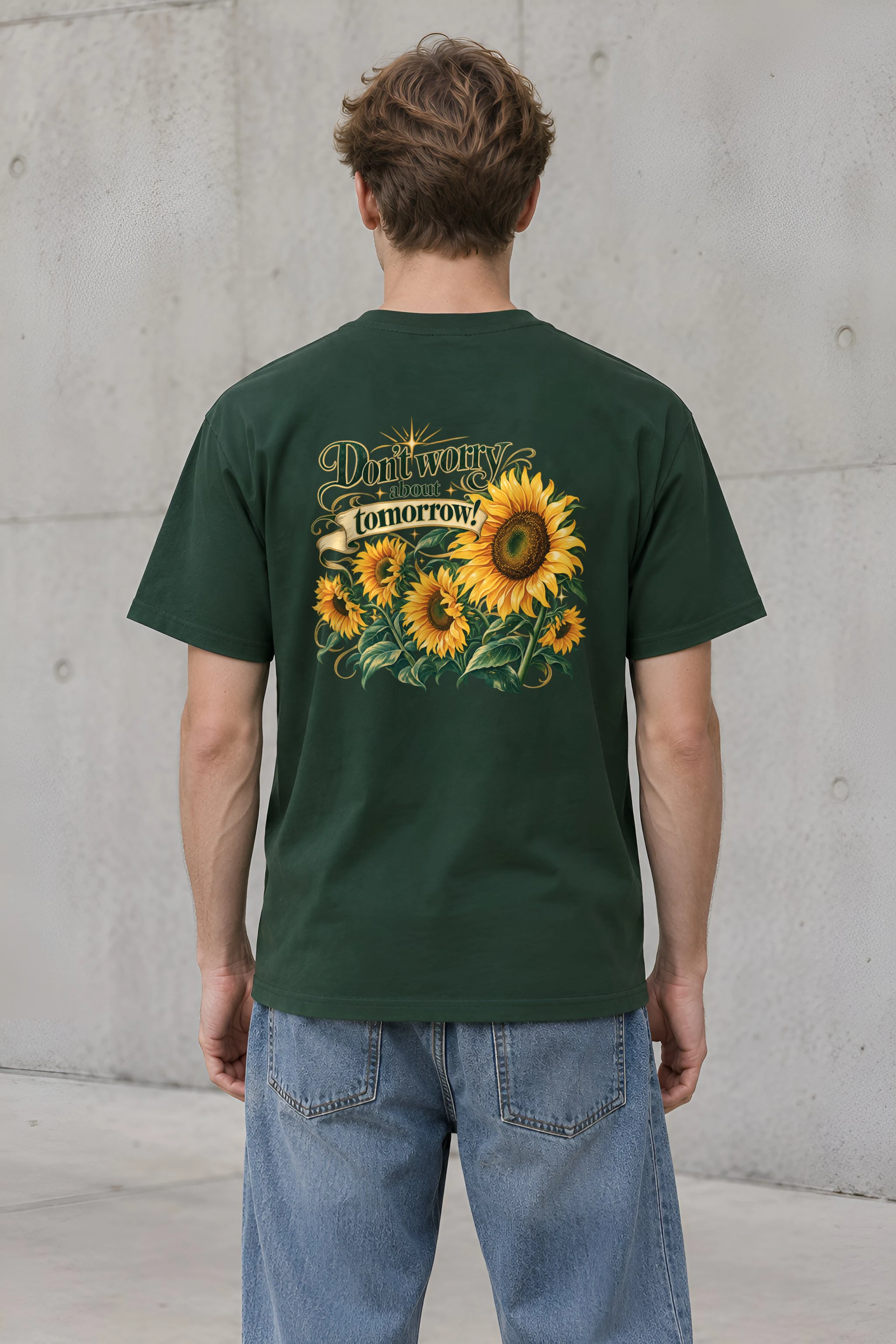 "Don't Worry Tomorrow" Heavyweight Unisex Crewneck T-shirt
