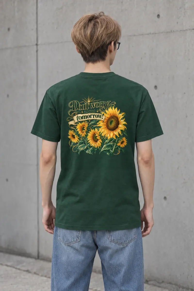 "Don't Worry Tomorrow" Heavyweight Unisex Crewneck T-shirt