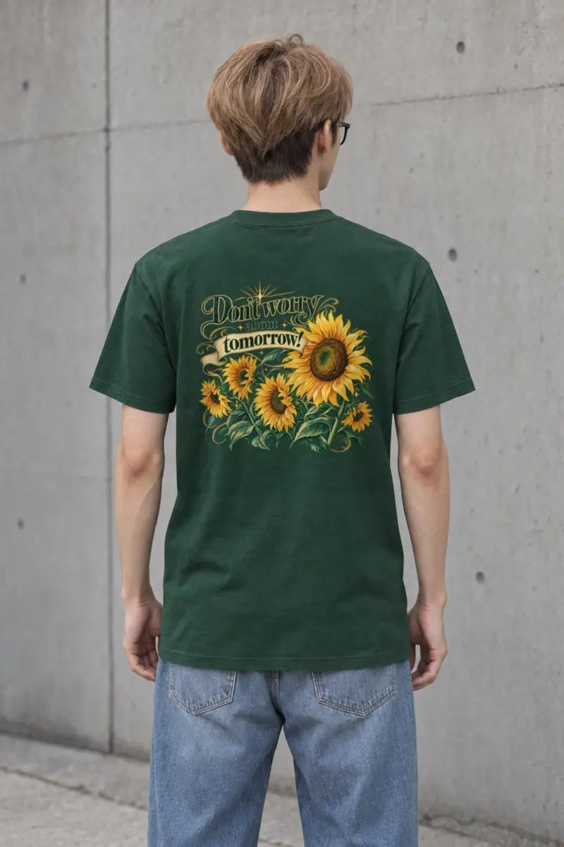 "Don't Worry Tomorrow" Heavyweight Unisex Crewneck T-shirt