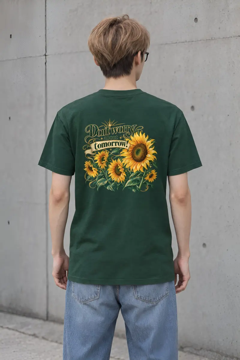 "Don't Worry Tomorrow" Heavyweight Unisex Crewneck T-shirt