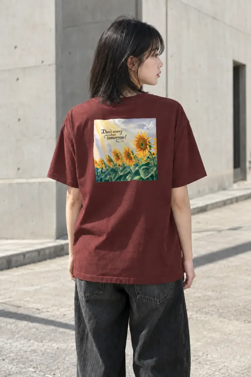 "Don't Worry Tomorrow" Heavyweight Unisex Crewneck T-shirt | Gildan 5000