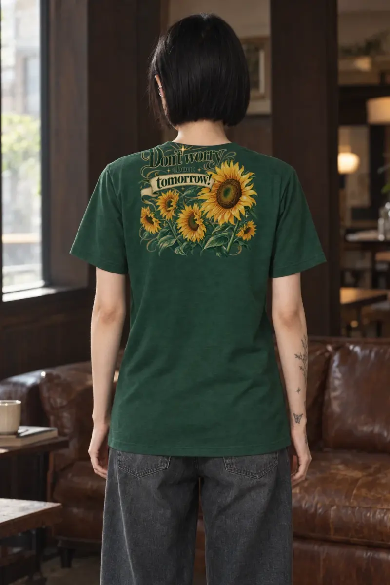 "Don't Worry Tomorrow" Heavyweight Unisex Crewneck T-shirt