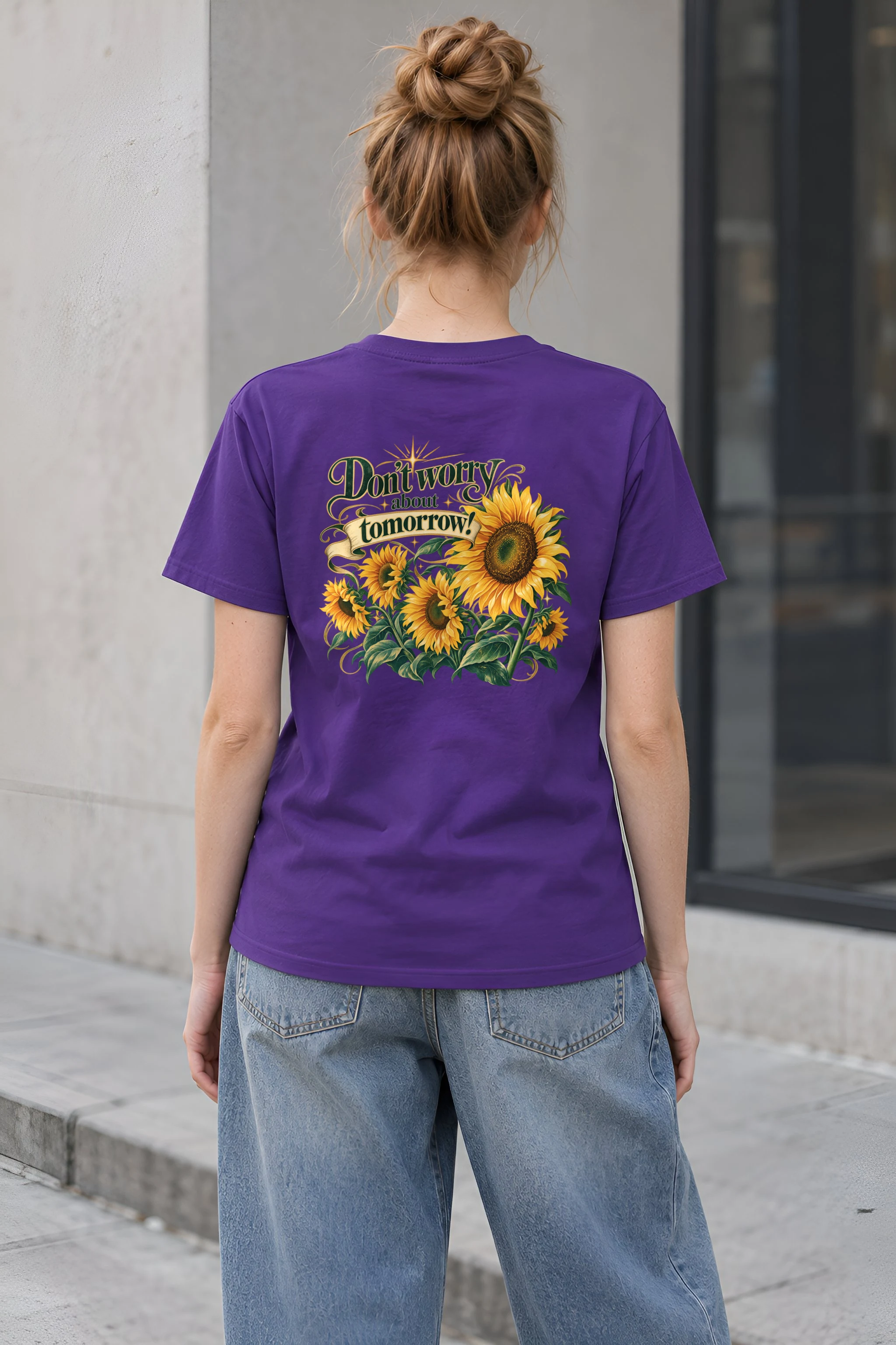 "Don't Worry Tomorrow" Heavyweight Unisex Crewneck T-shirt
