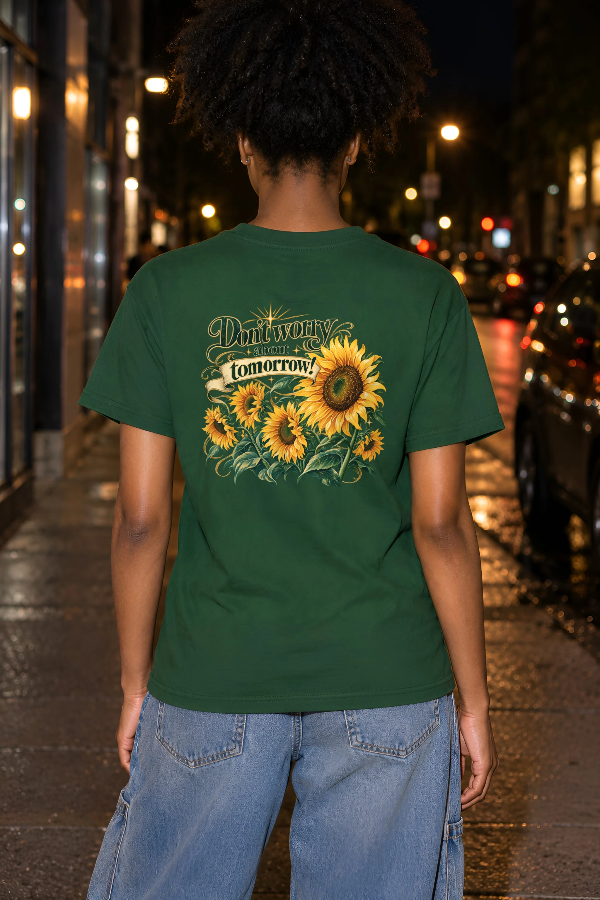 "Don't Worry Tomorrow" Heavyweight Unisex Crewneck T-shirt