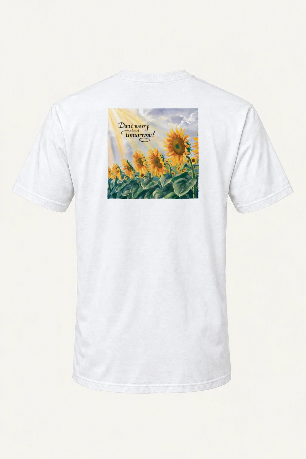 "Don't Worry Tomorrow" Heavyweight Unisex Crewneck T-shirt | Gildan 5000