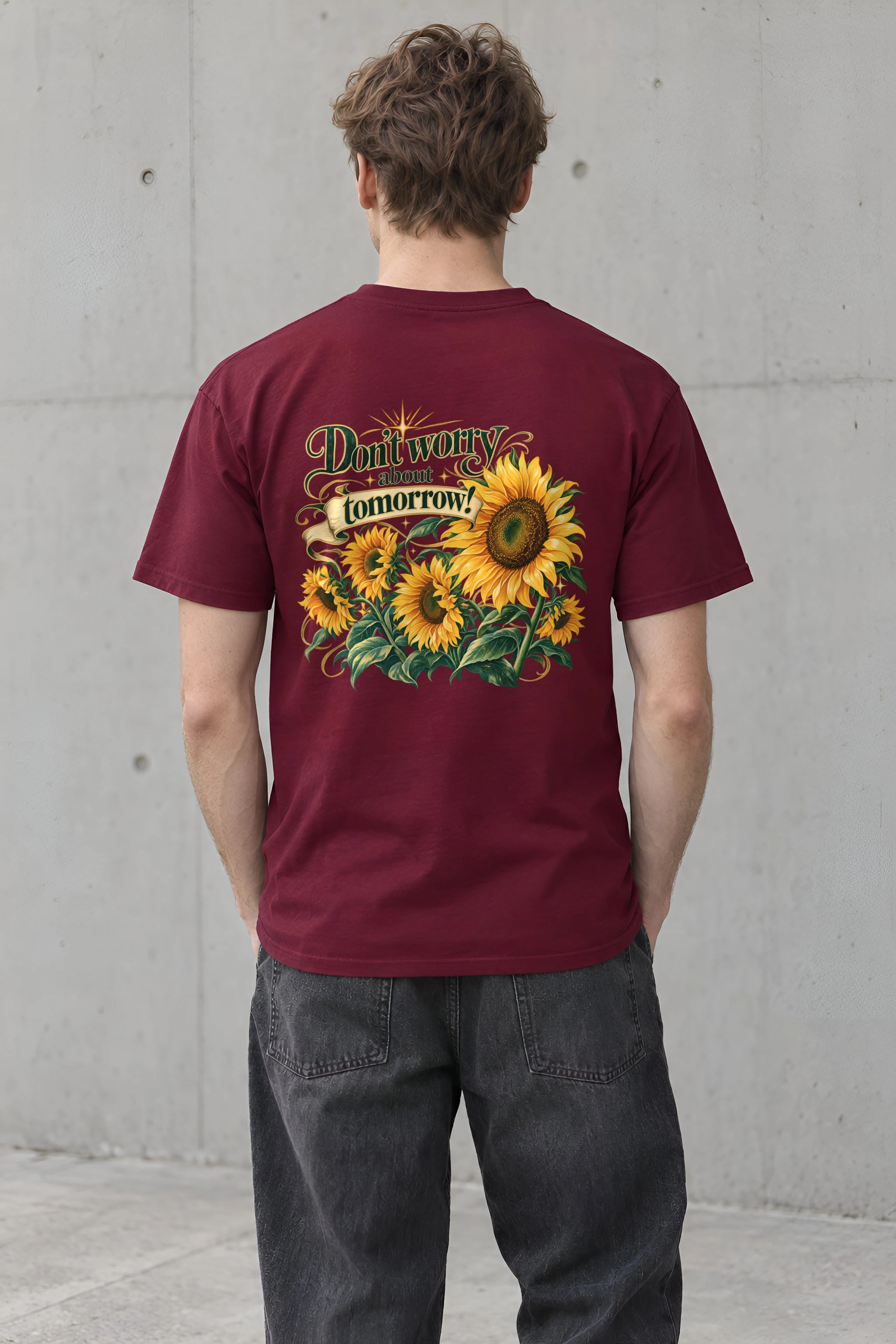 "Don't Worry Tomorrow" Heavyweight Unisex Crewneck T-shirt