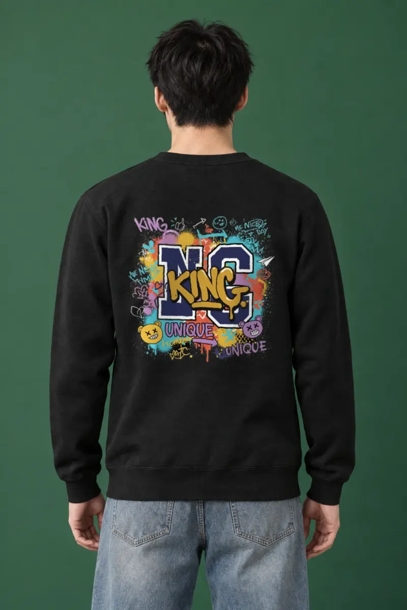 "Doodled Bear Faces" Heavy Blend Unisex Crewneck Sweatshirt