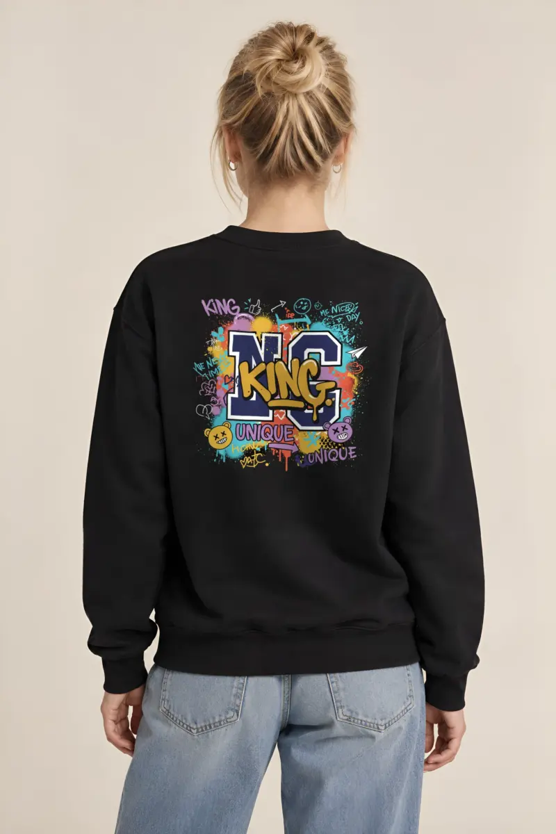 "Doodled Bear Faces" Heavy Blend Unisex Crewneck Sweatshirt