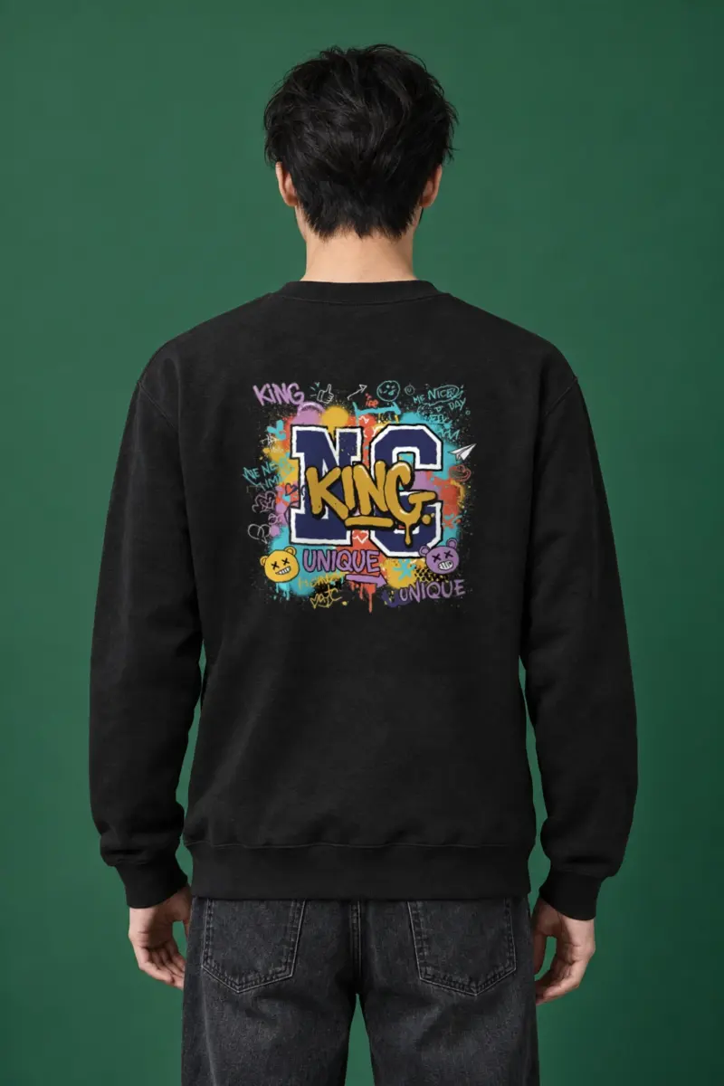 "Doodled Bear Faces" Heavy Blend Unisex Crewneck Sweatshirt