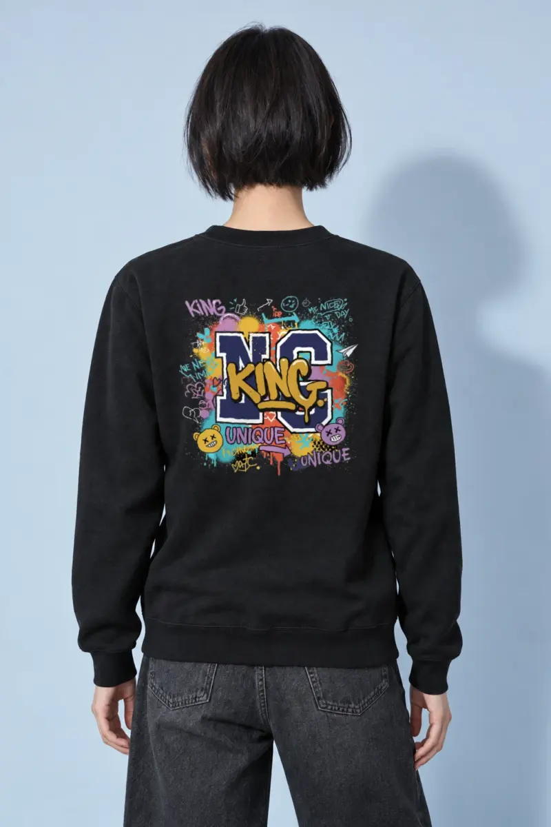 "Doodled Bear Faces" Heavy Blend Unisex Crewneck Sweatshirt