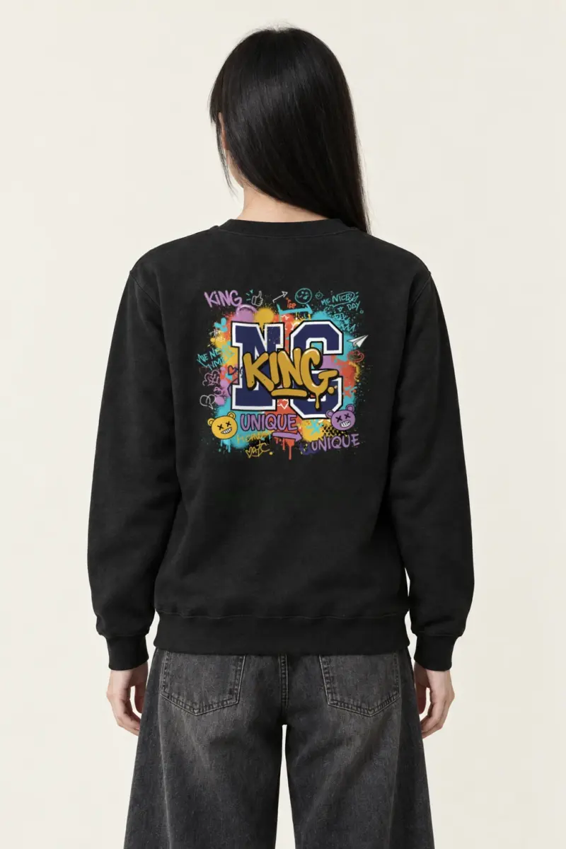 "Doodled Bear Faces" Heavy Blend Unisex Crewneck Sweatshirt