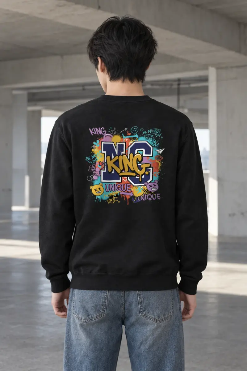 "Doodled Bear Faces" Heavy Blend Unisex Crewneck Sweatshirt