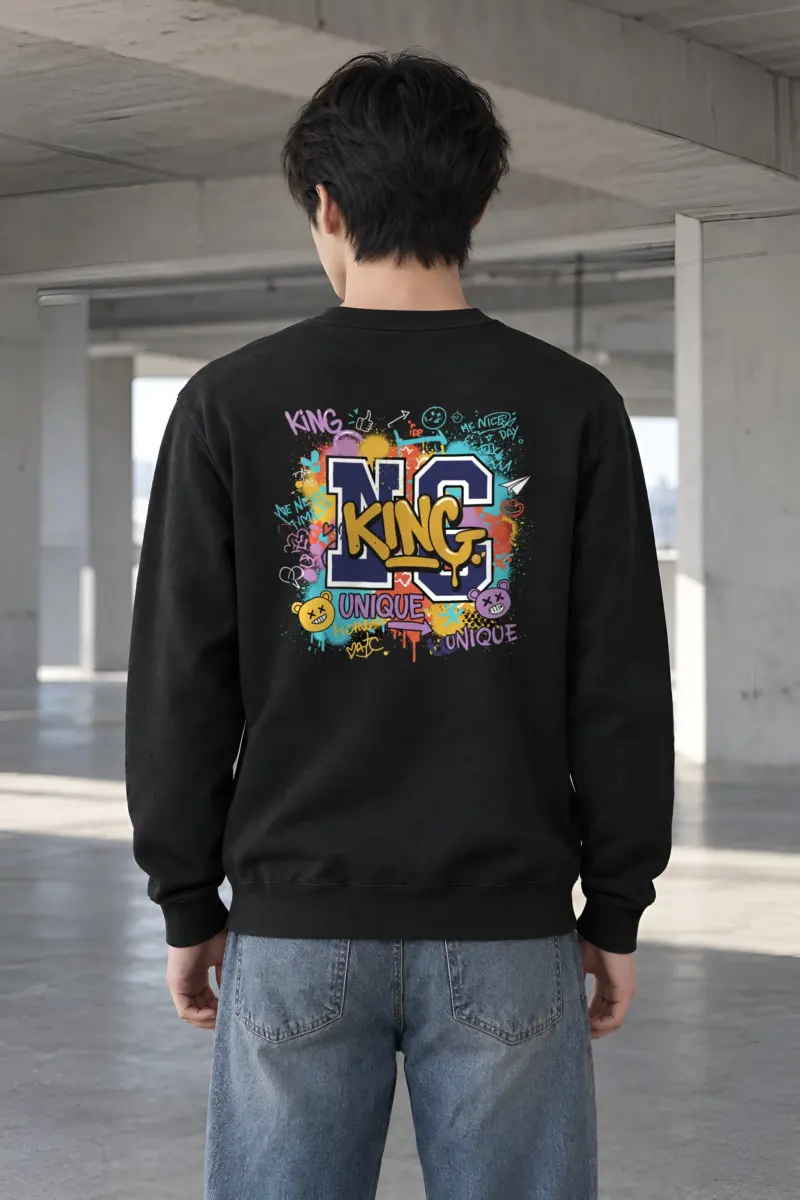 "Doodled Bear Faces" Heavy Blend Unisex Crewneck Sweatshirt