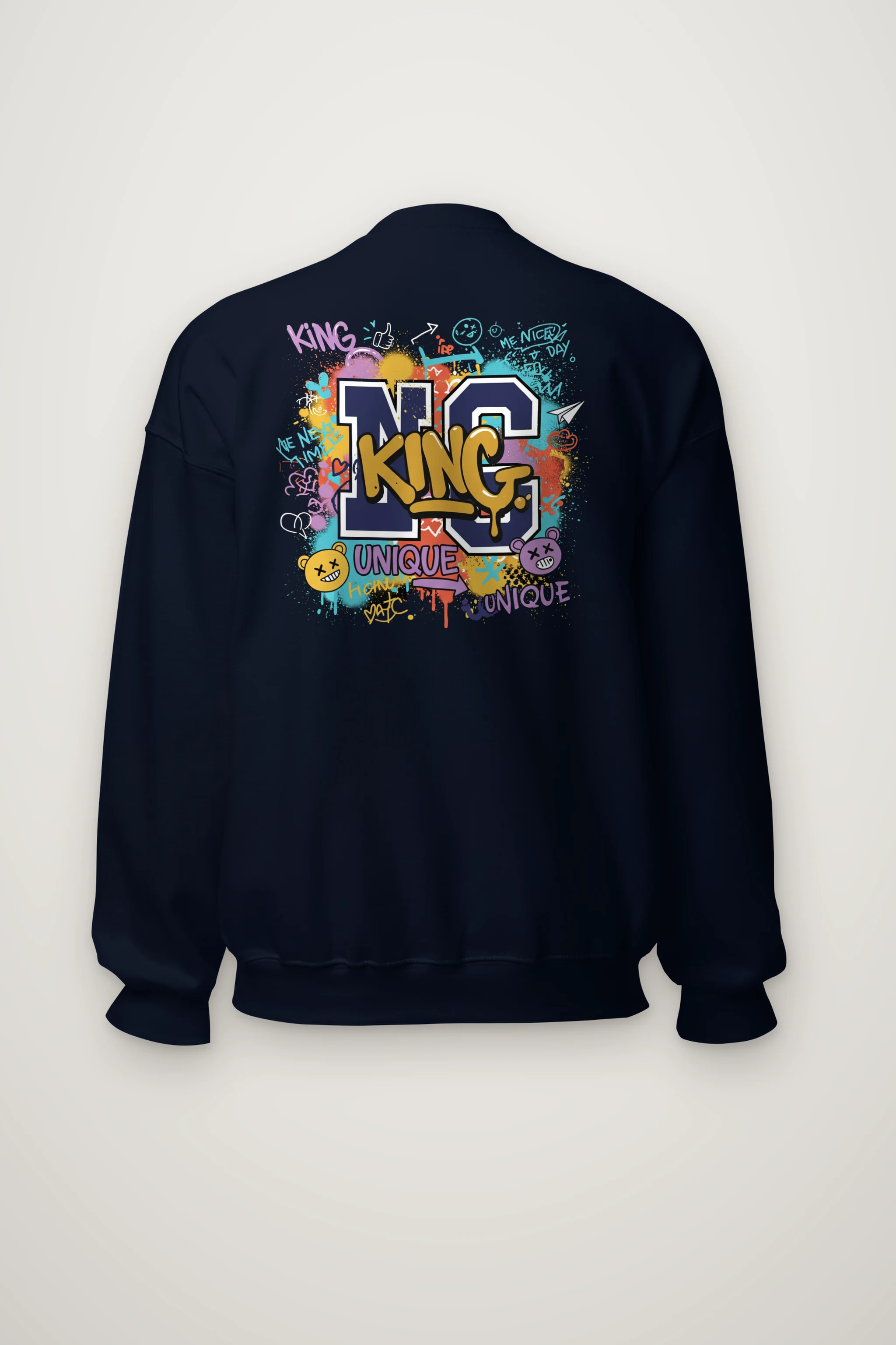 "Doodled Bear Faces" Heavy Blend Unisex Crewneck Sweatshirt