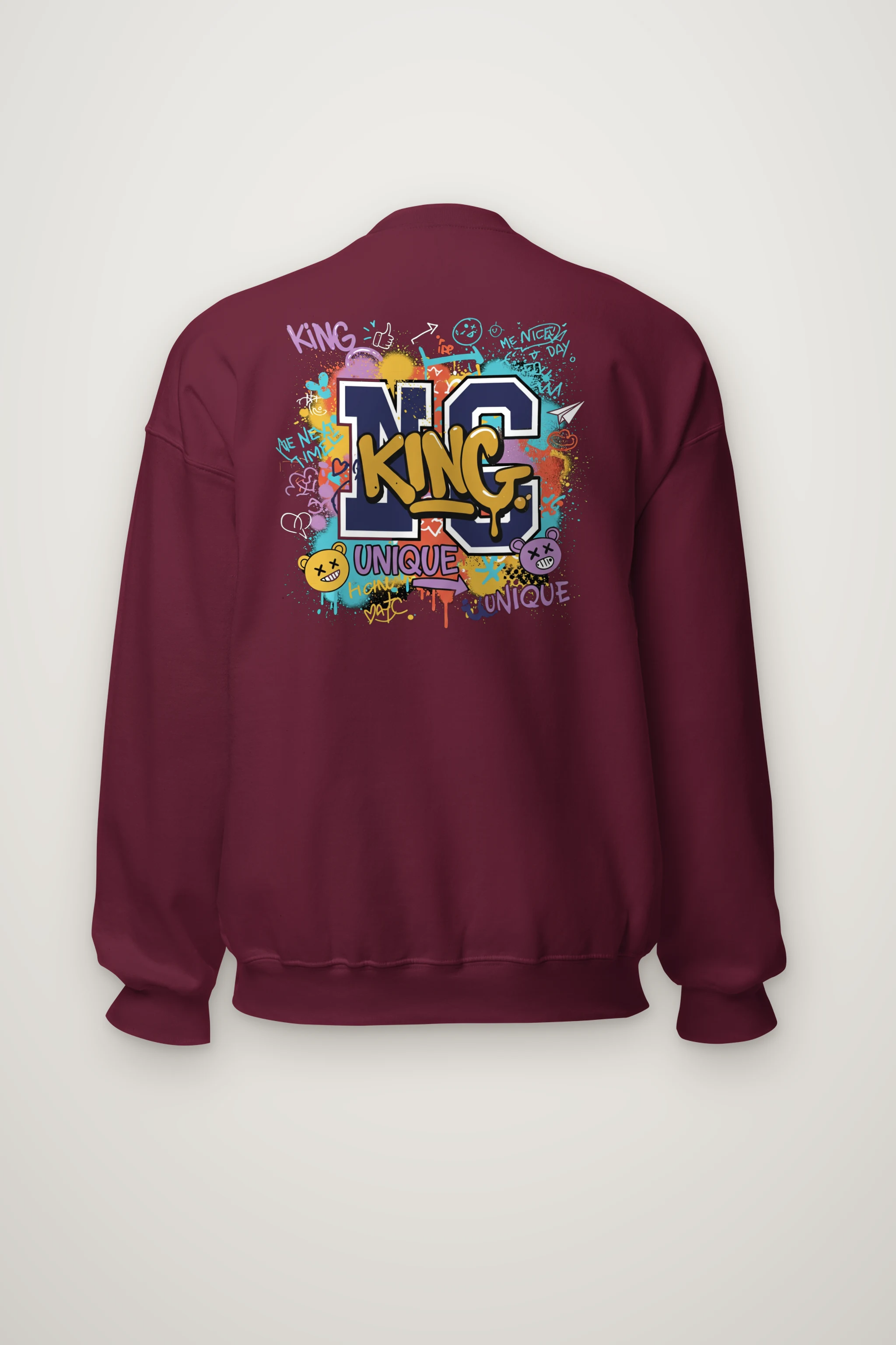 "Doodled Bear Faces" Heavy Blend Unisex Crewneck Sweatshirt