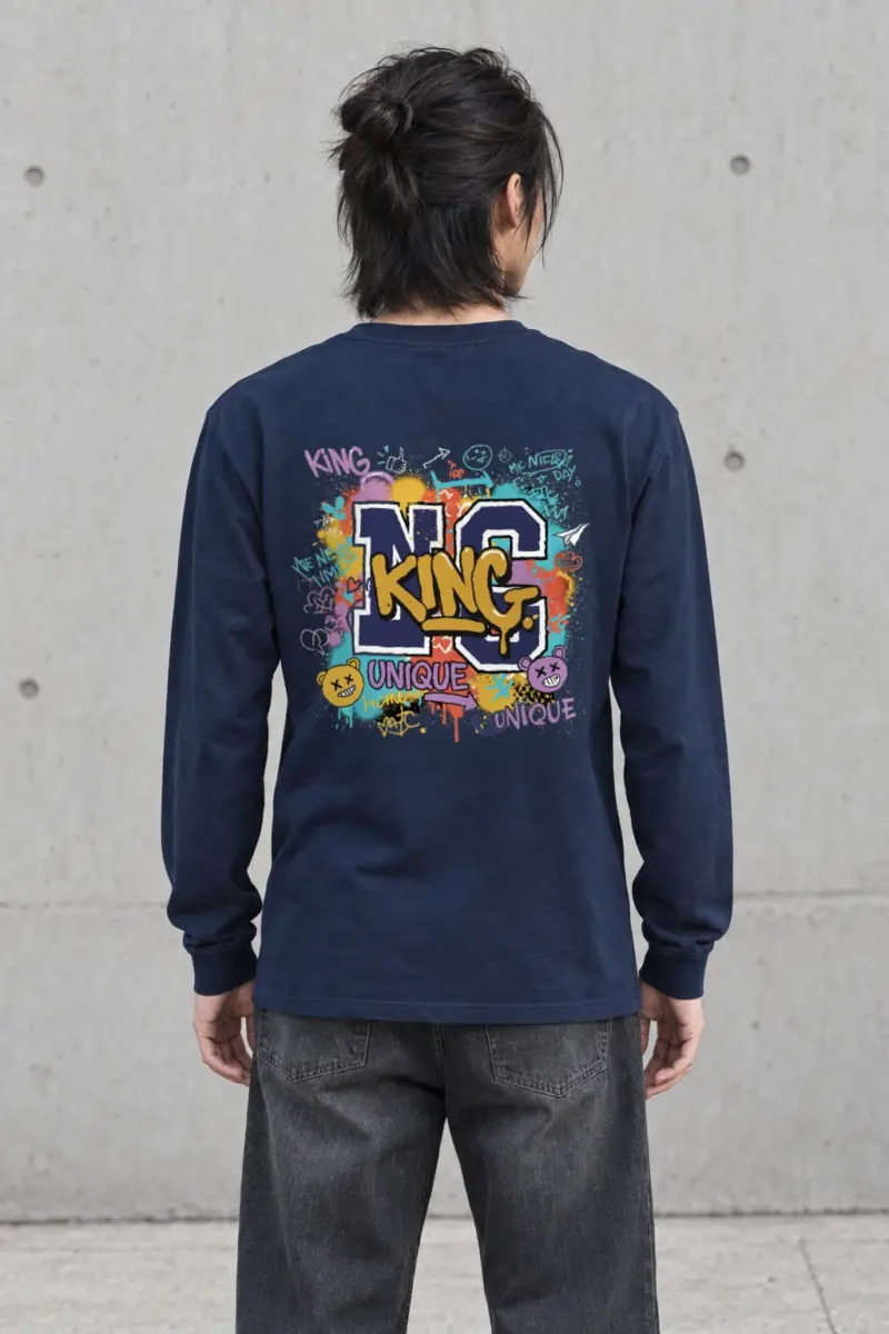 "Doodled Bear Faces" Unisex Longsleeve T-shirt