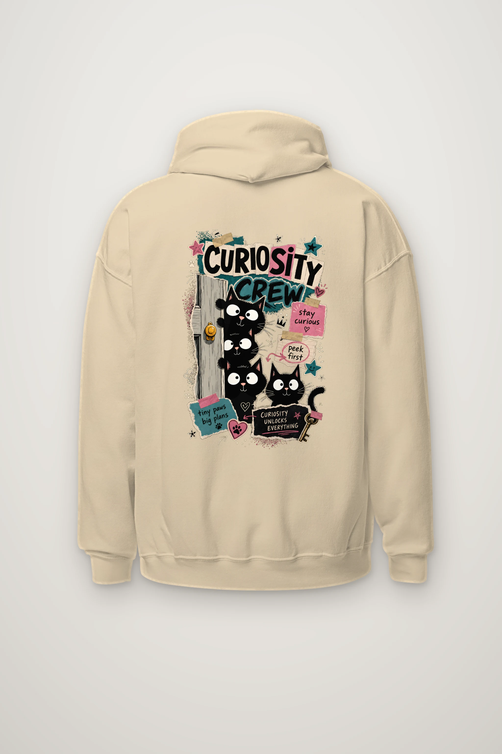 "Doorway Black Cat Trio" Heavy Blend Unisex Pullover Hoodie