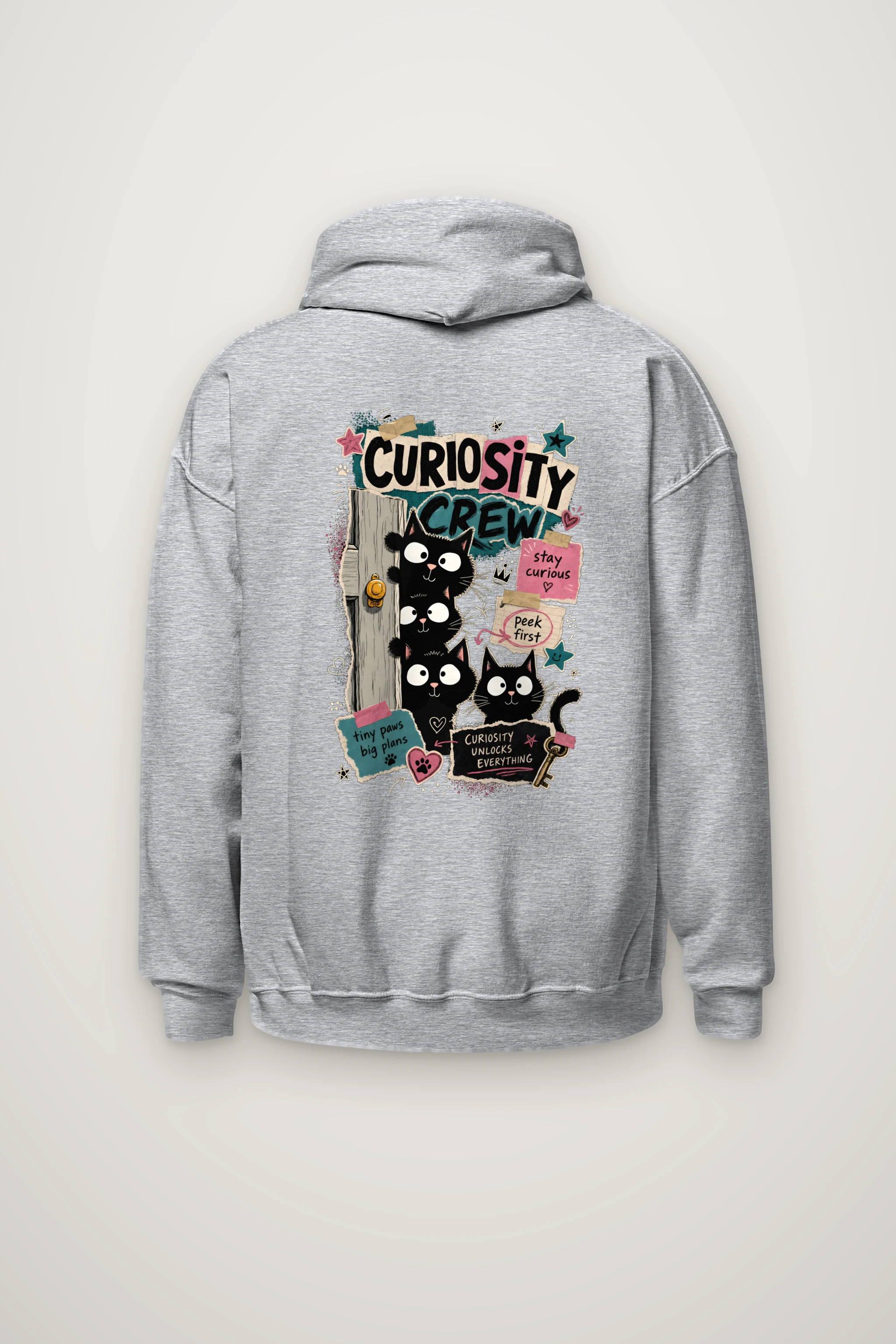 "Doorway Black Cat Trio" Heavy Blend Unisex Pullover Hoodie