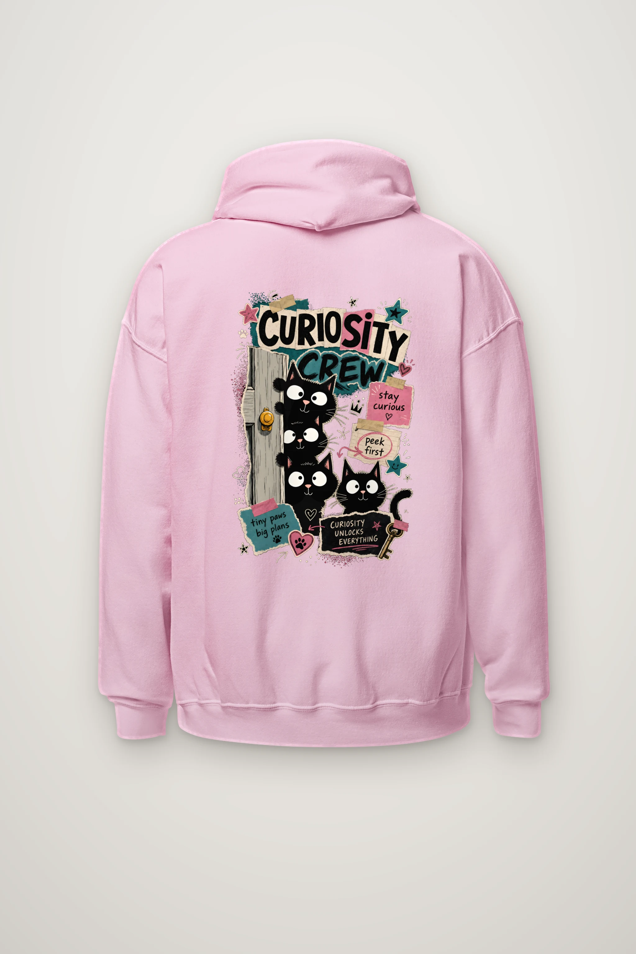 "Doorway Black Cat Trio" Heavy Blend Unisex Pullover Hoodie