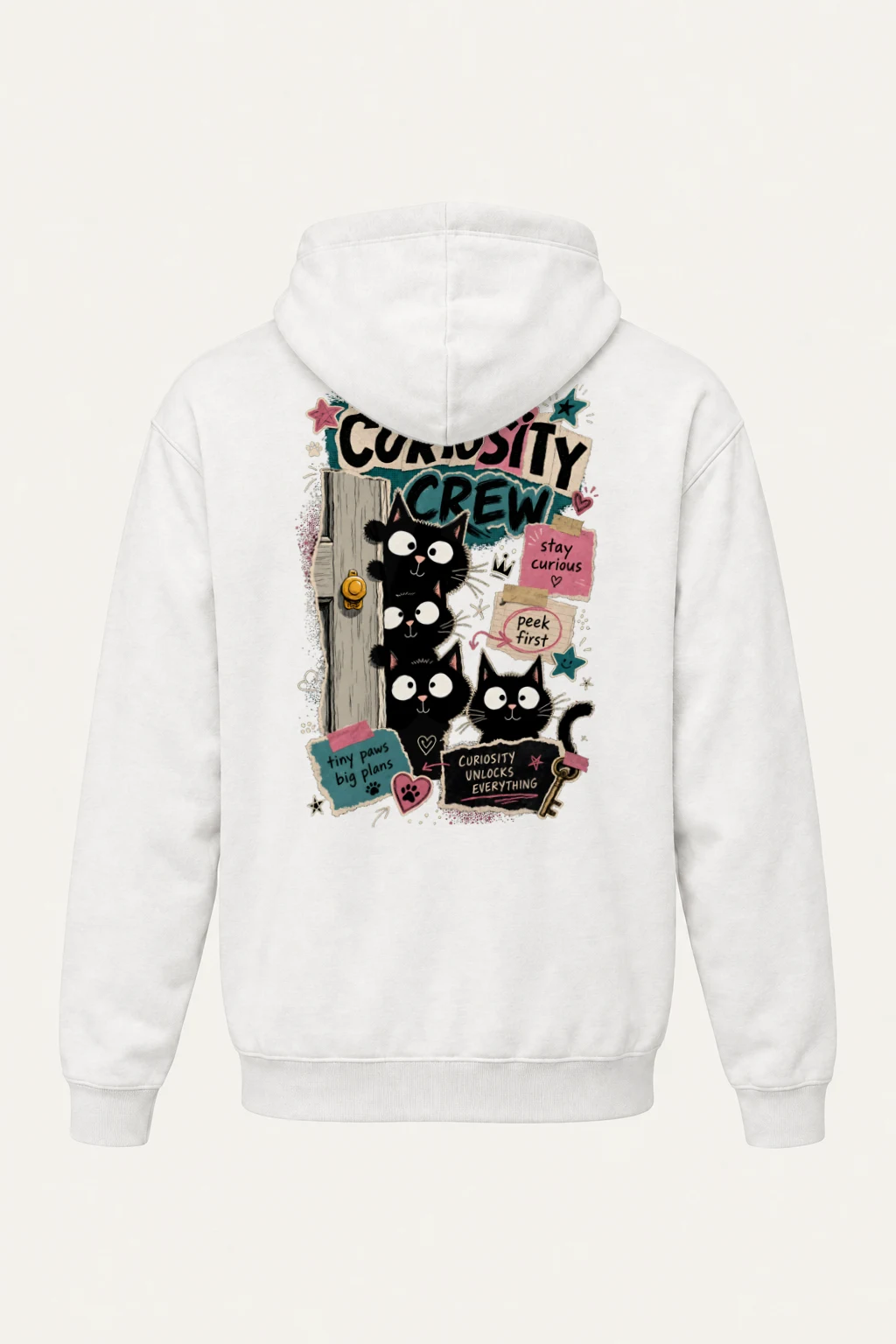 "Doorway Black Cat Trio" Heavy Blend Unisex Pullover Hoodie | Gildan 18500
