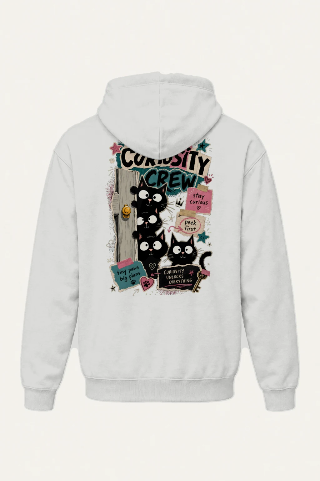 "Doorway Black Cat Trio" Heavy Blend Unisex Pullover Hoodie | Gildan 18500