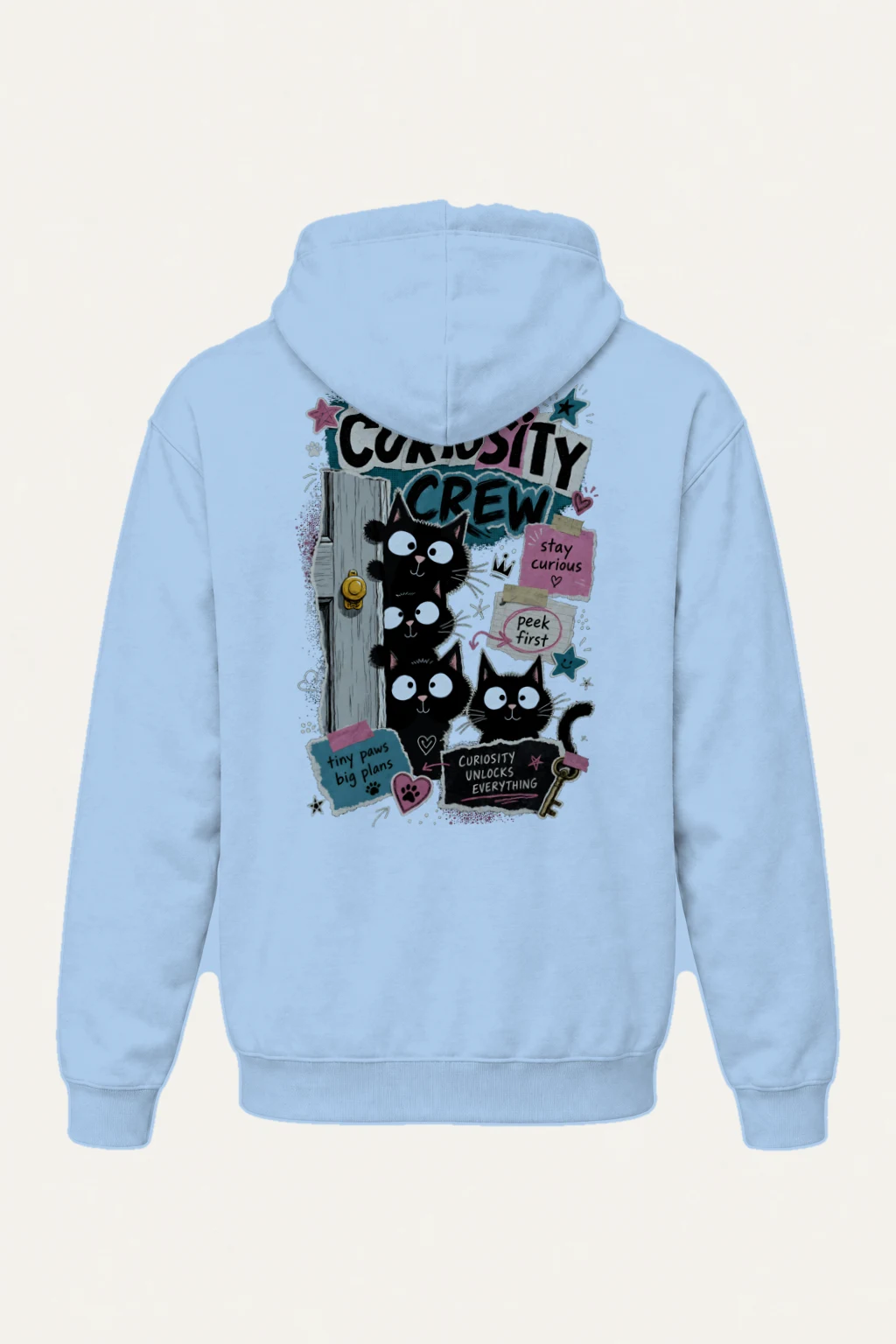 "Doorway Black Cat Trio" Heavy Blend Unisex Pullover Hoodie | Gildan 18500