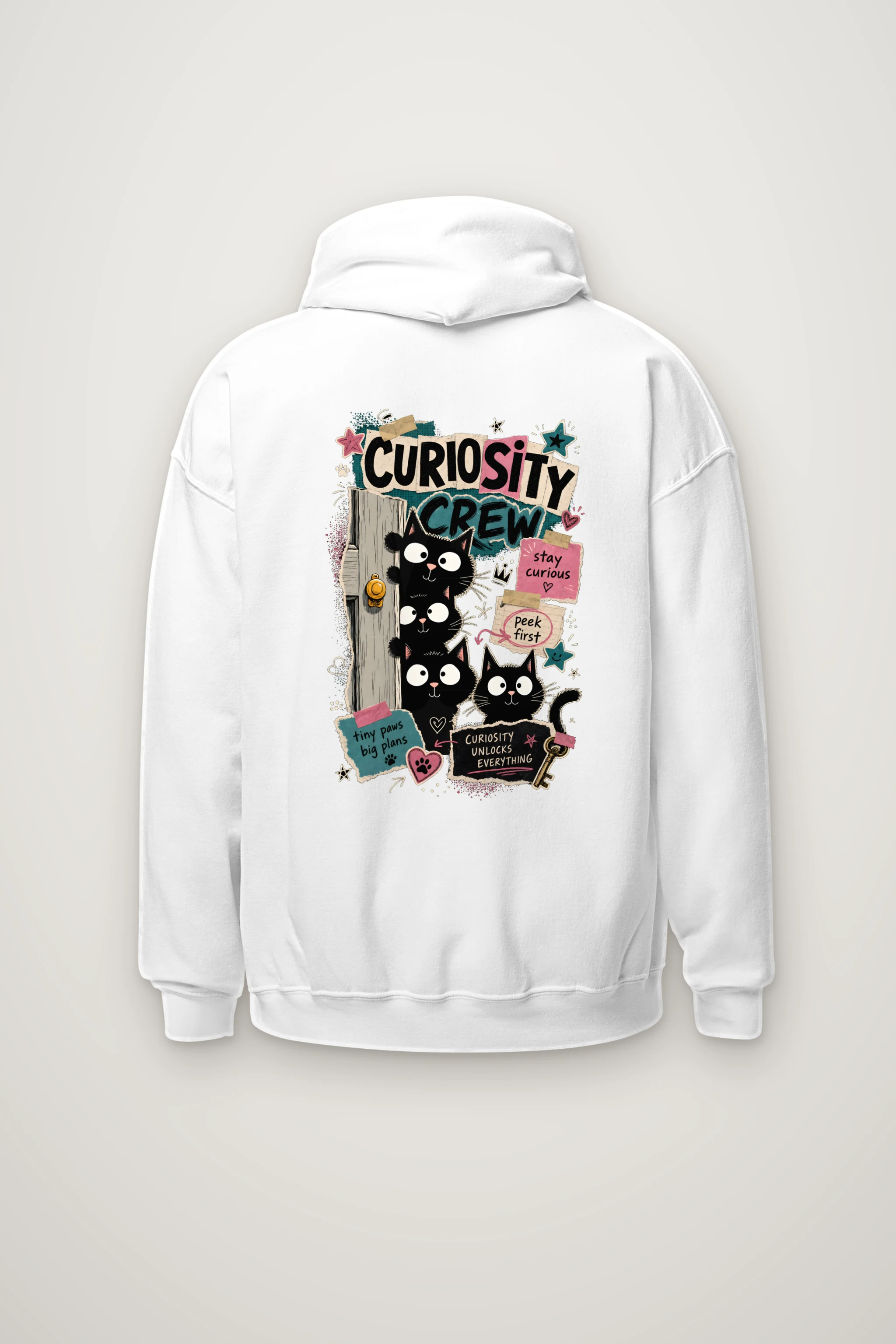 "Doorway Black Cat Trio" Heavy Blend Unisex Pullover Hoodie