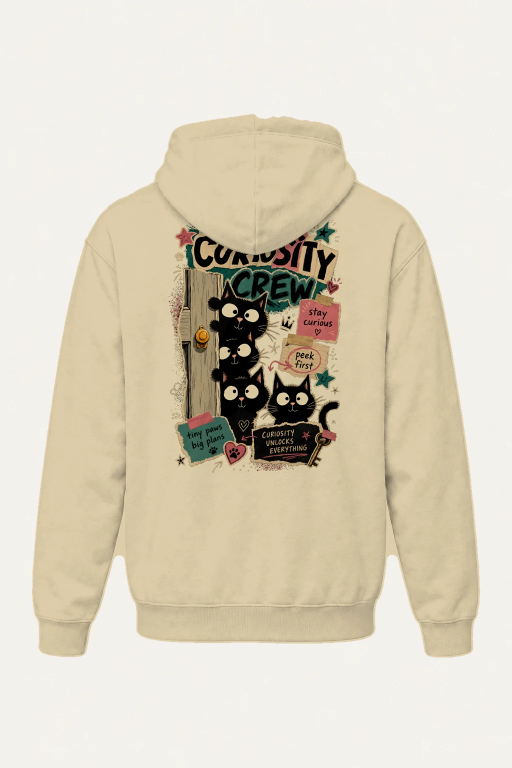 "Doorway Black Cat Trio" Heavy Blend Unisex Pullover Hoodie | Gildan 18500