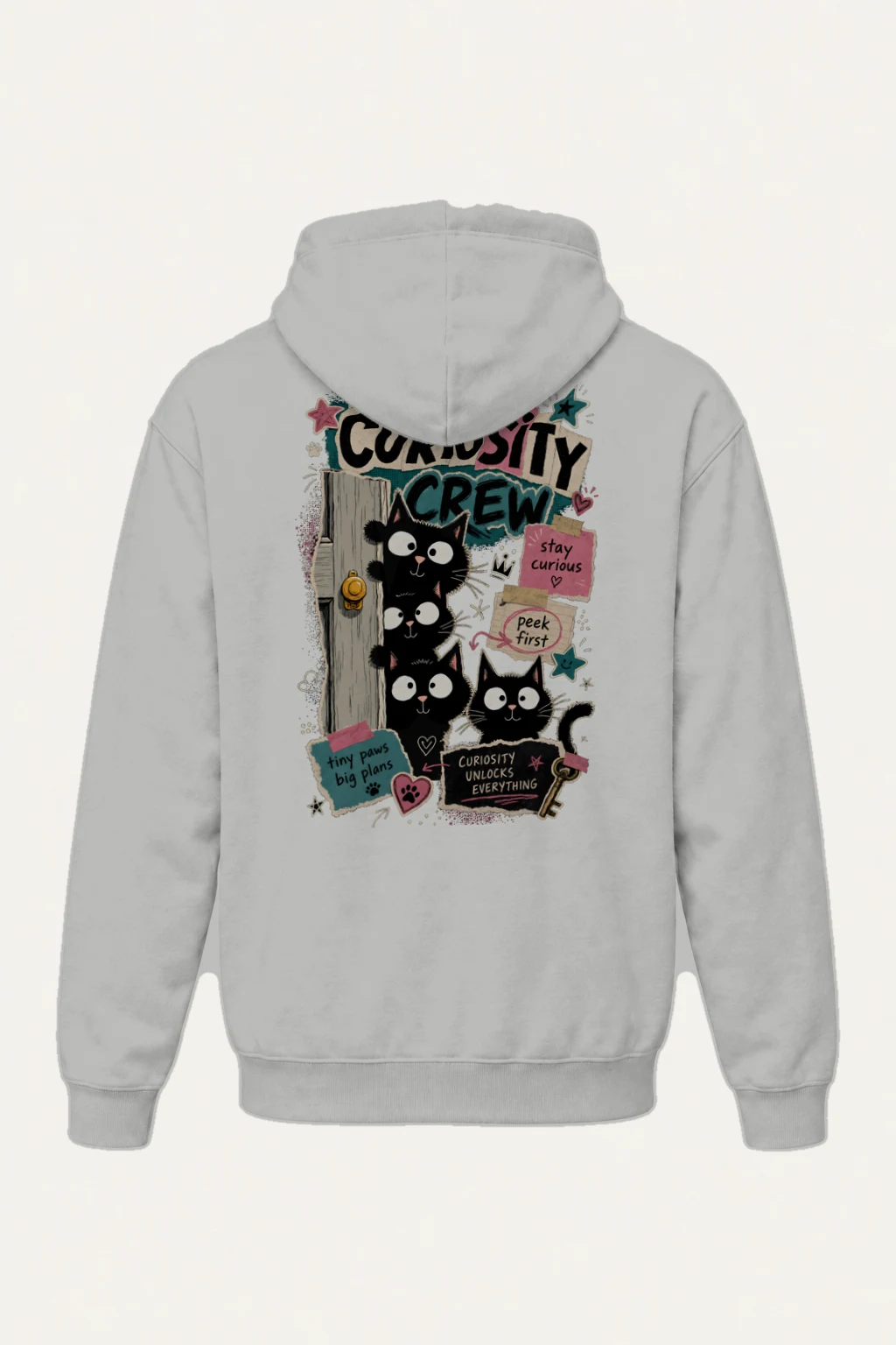 "Doorway Black Cat Trio" Heavy Blend Unisex Pullover Hoodie | Gildan 18500