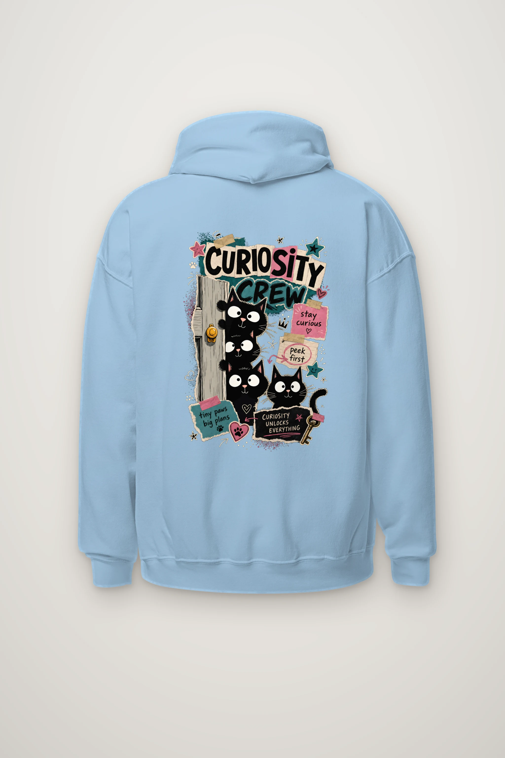 "Doorway Black Cat Trio" Heavy Blend Unisex Pullover Hoodie