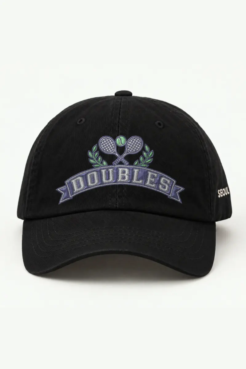 "Doubles Court" Classic Dad Hat · Embroidered — black/cap-front