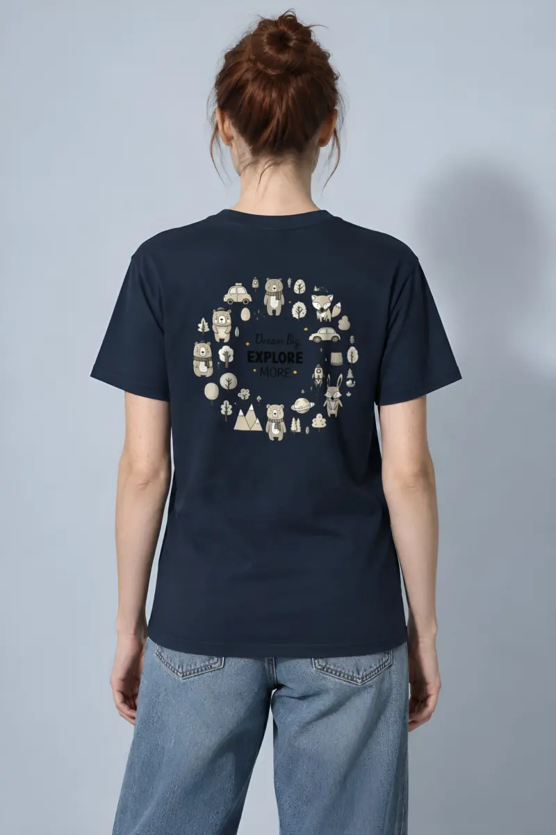 "Dream Big Explore More" Heavyweight Unisex Crewneck T-shirt