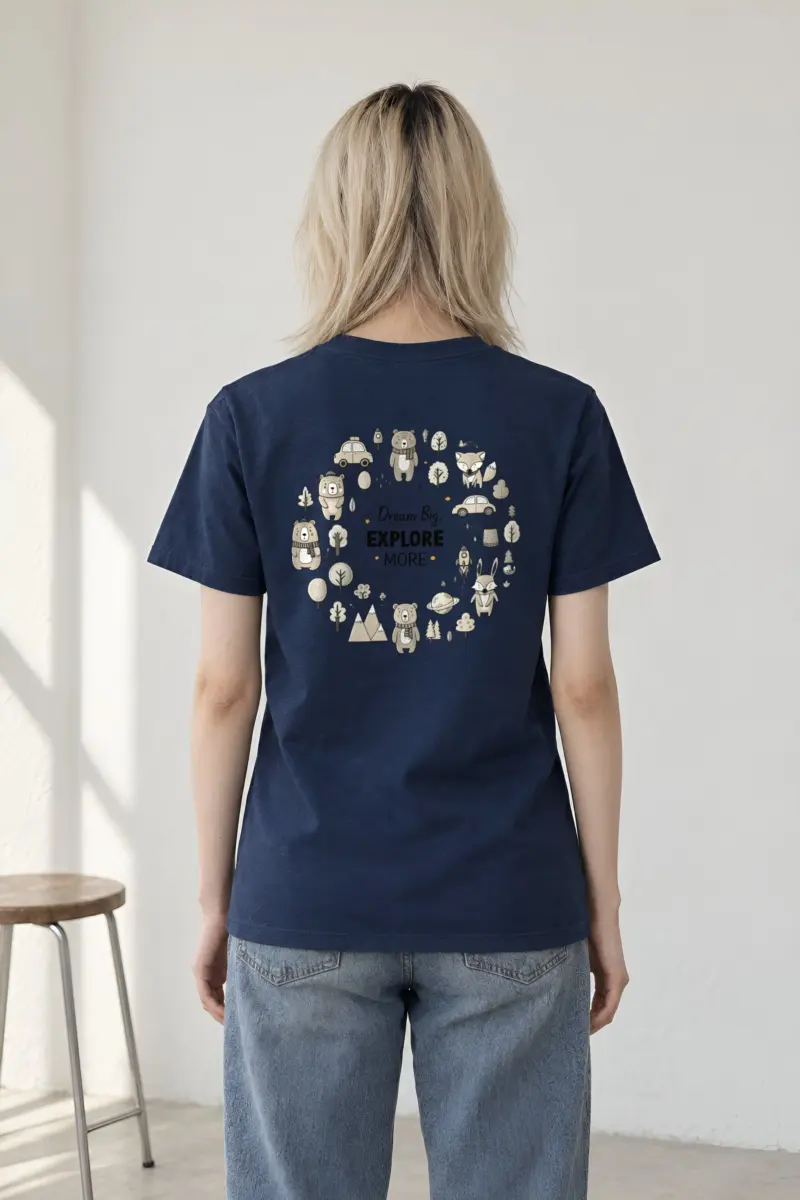 "Dream Big Explore More" Heavyweight Unisex Crewneck T-shirt