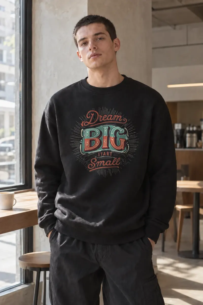 "Dream Big Start Small" Heavy Blend Unisex Crewneck Sweatshirt | Gildan 18000