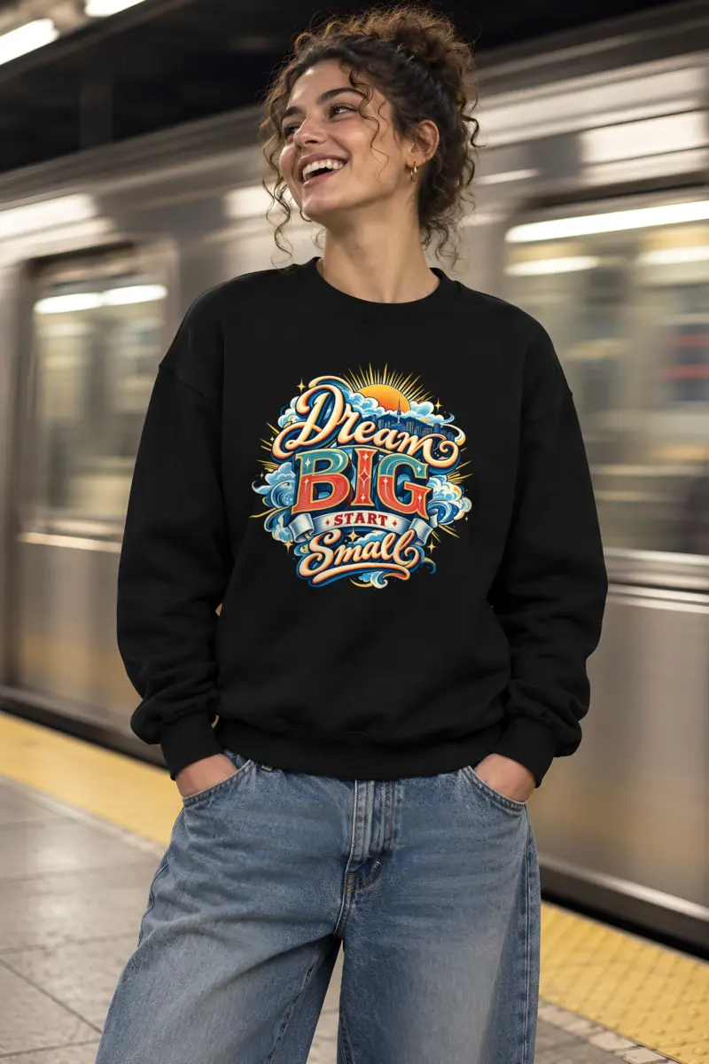 "Dream BIG Start Small" Heavy Blend Unisex Crewneck Sweatshirt