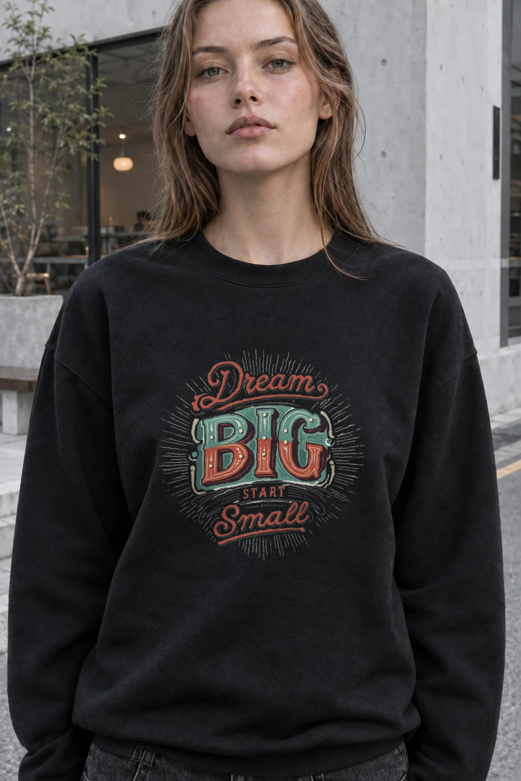 "Dream Big Start Small" Heavy Blend Unisex Crewneck Sweatshirt | Gildan 18000