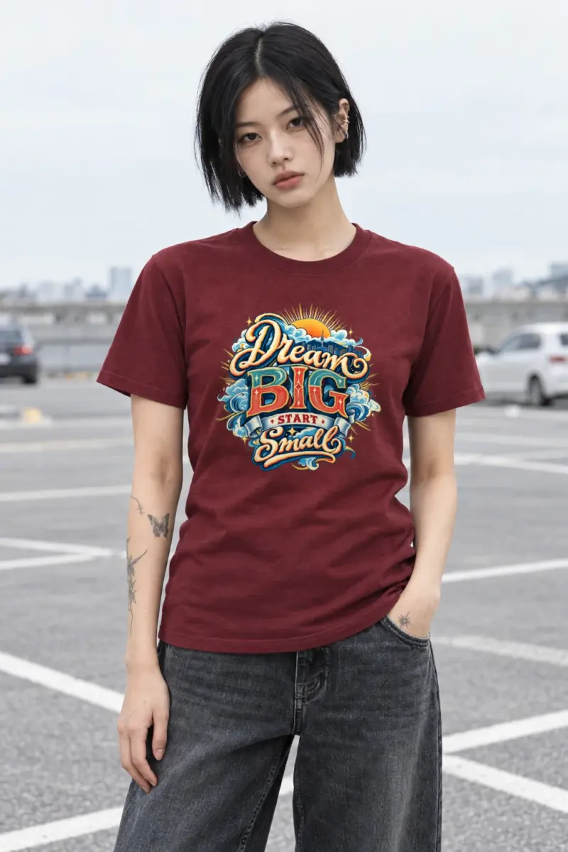 "Radiant Skyline Script" Heavyweight Unisex Crewneck T-shirt