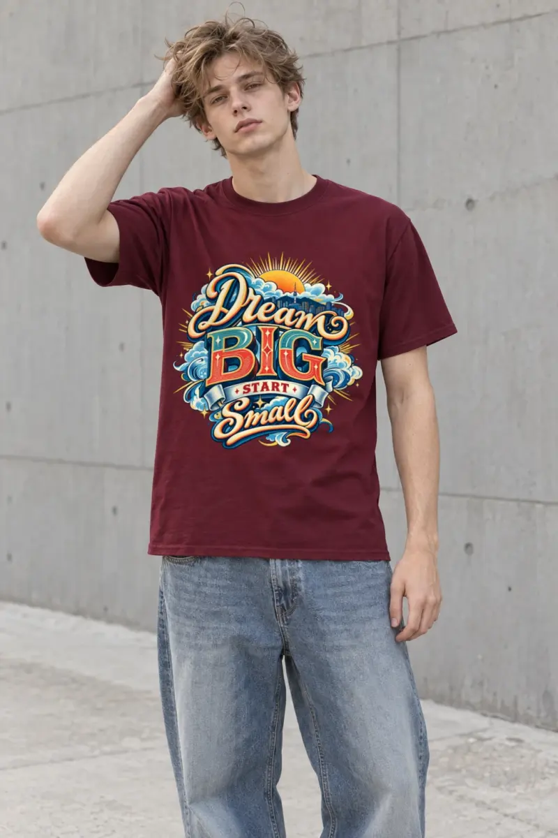 "Radiant Skyline Script" Heavyweight Unisex Crewneck T-shirt