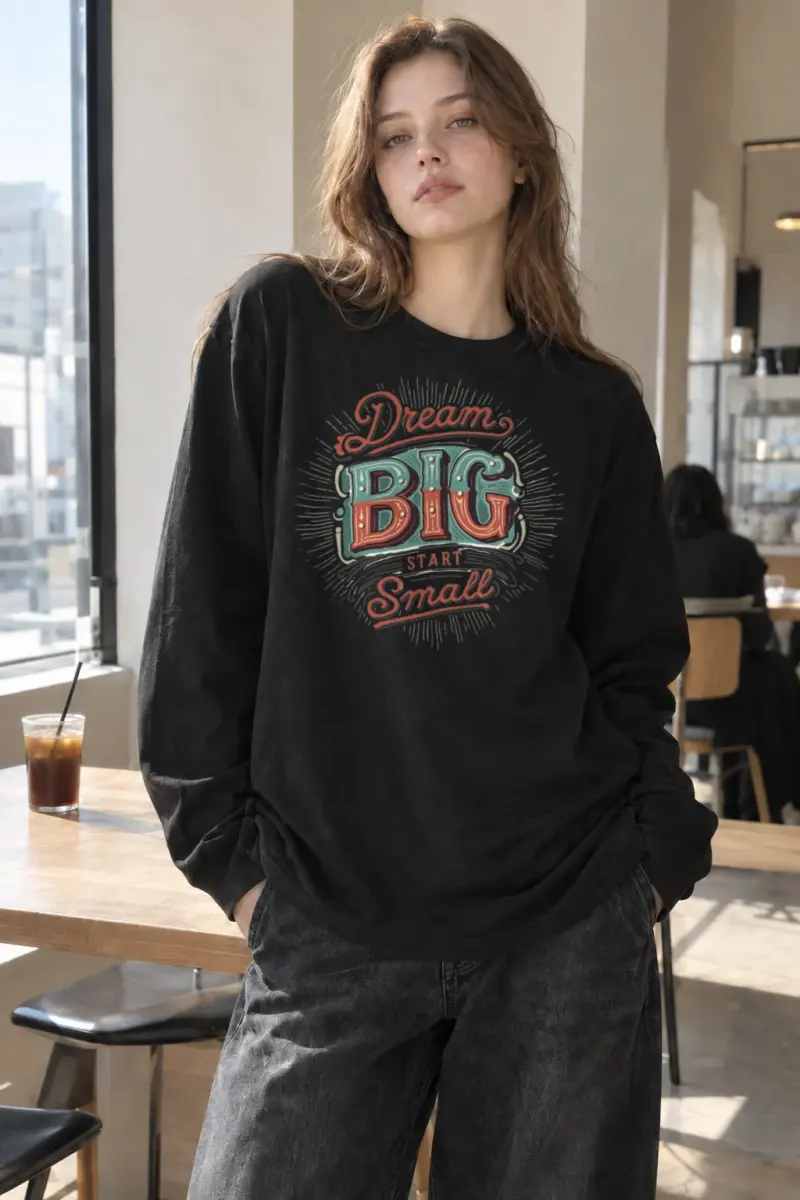 "Dream Big Start Small" Unisex Longsleeve T-shirt | Gildan 2400