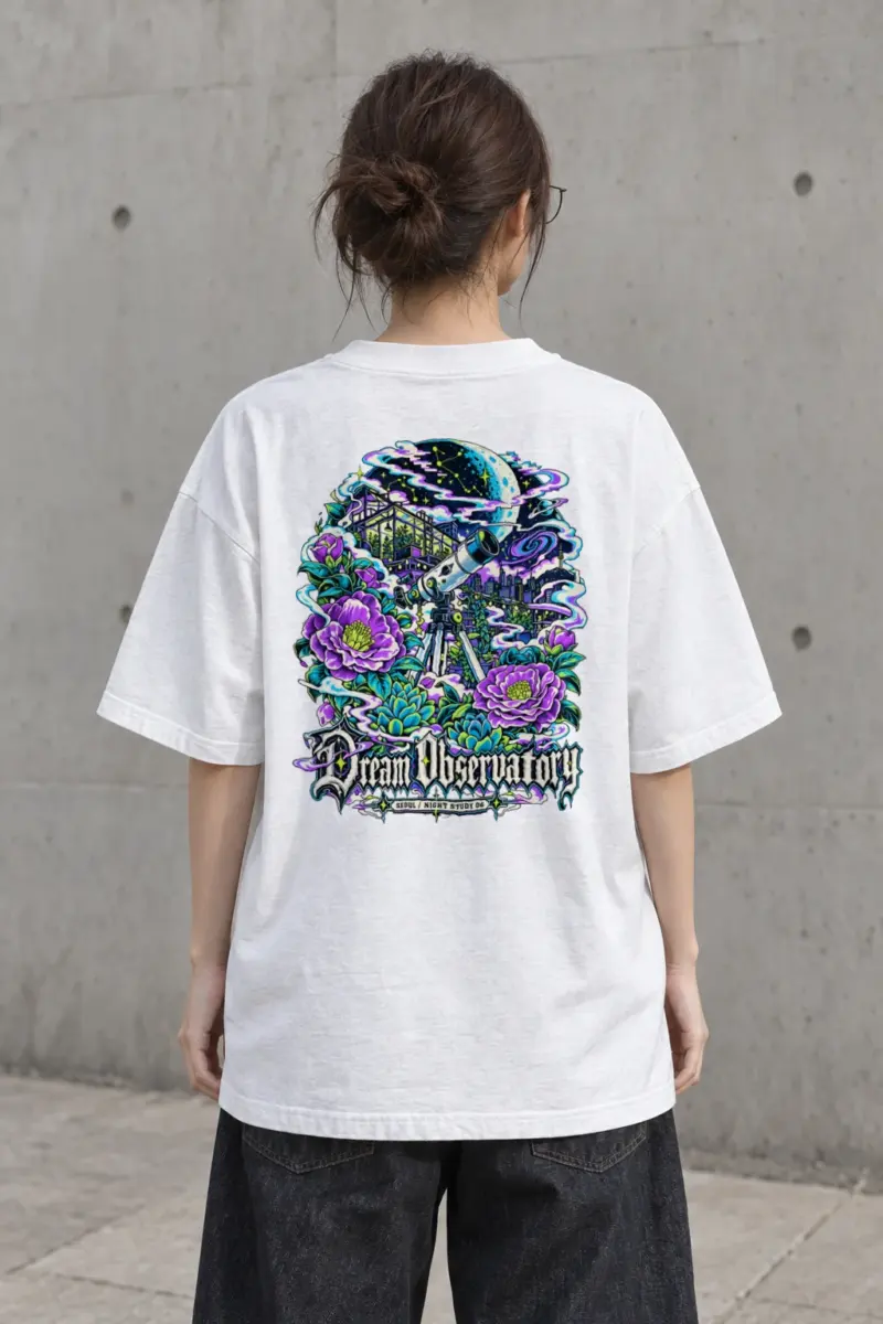 “Dream Observatory” Men’s Oversized Heavyweight Crewneck T-Shirt