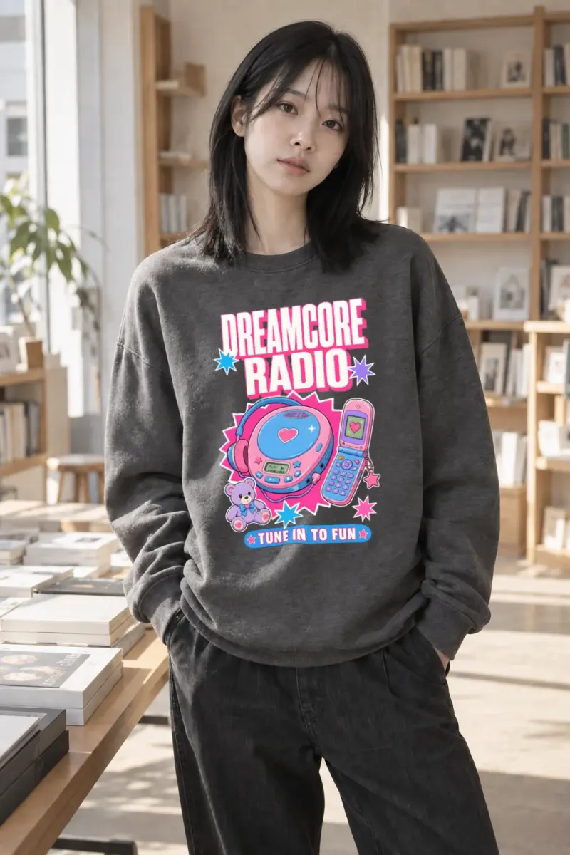 “Dreamcore Radio” Heavy Blend Unisex Crewneck Sweatshirt | Gildan 18000