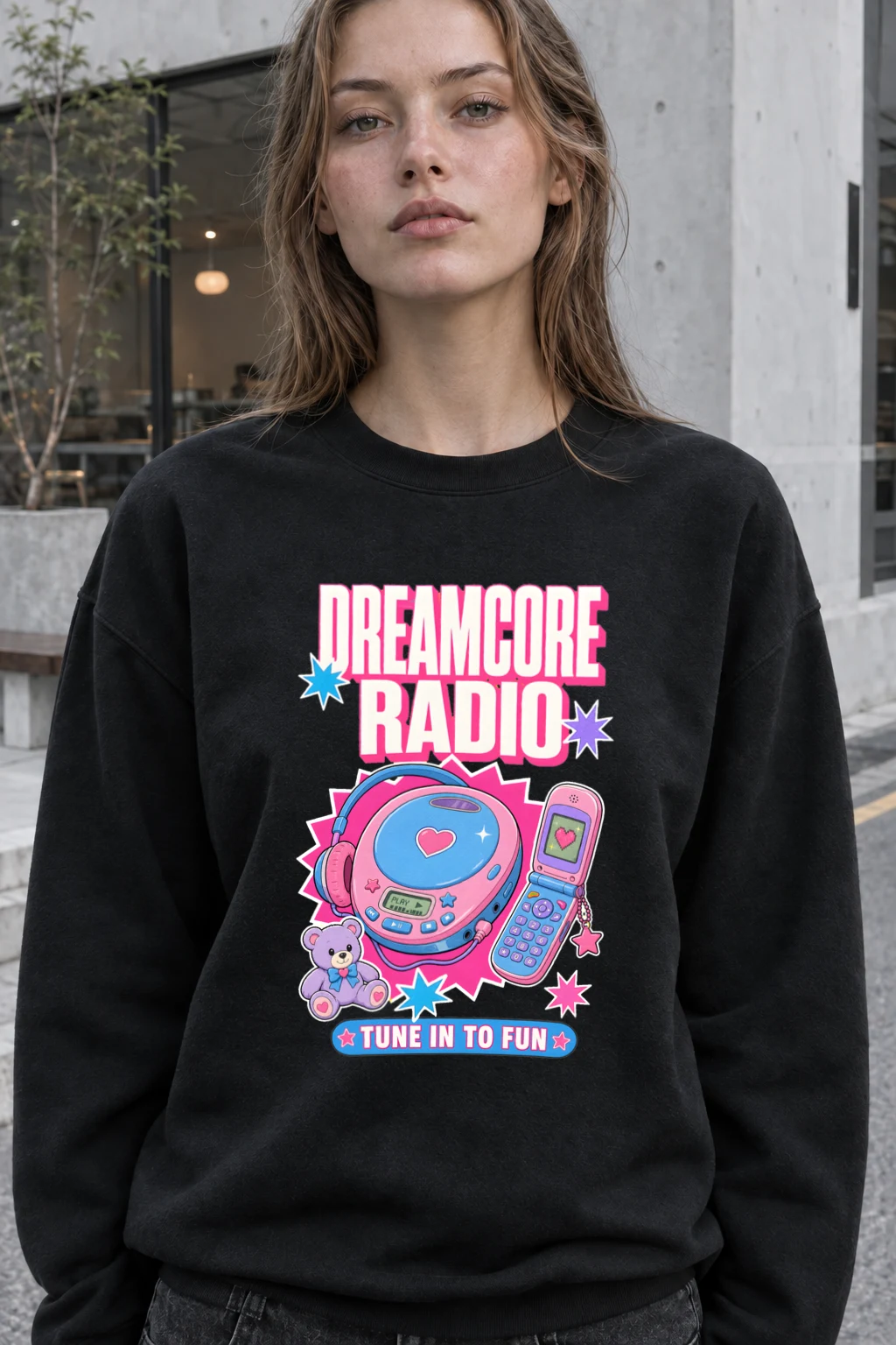 "Dreamcore Radio" Unisex Sponge Fleece Crewneck Sweatshirt | Bella + Canvas 3901